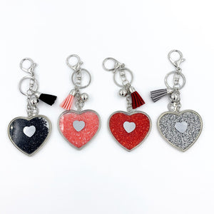 Bling Heart Crystal Keychains