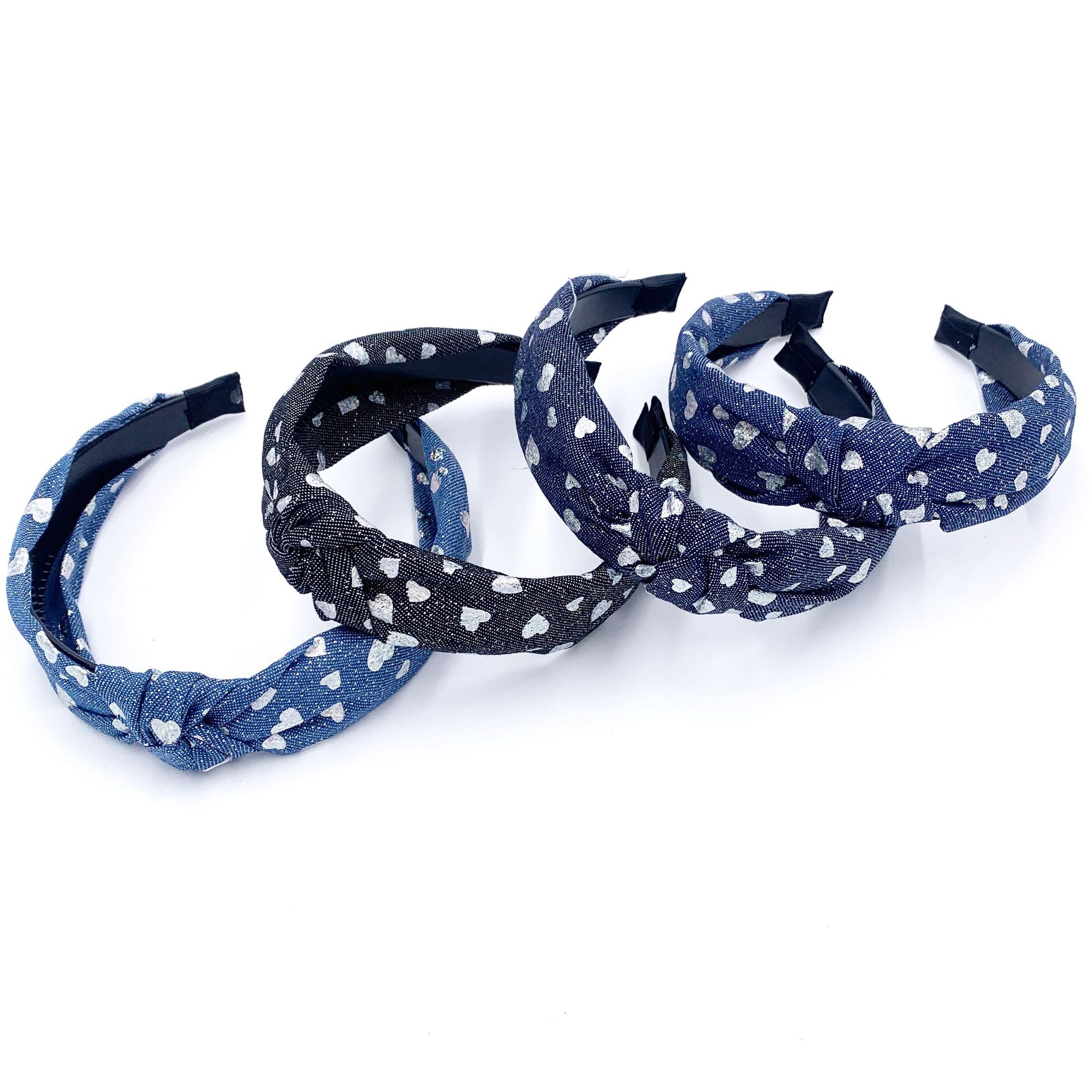 Denim Look Heart Hard Headband