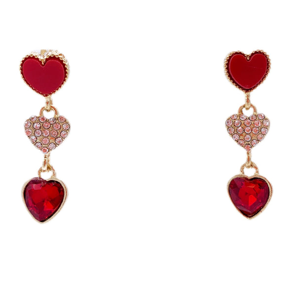 Crystal Heart Dangle Earrings