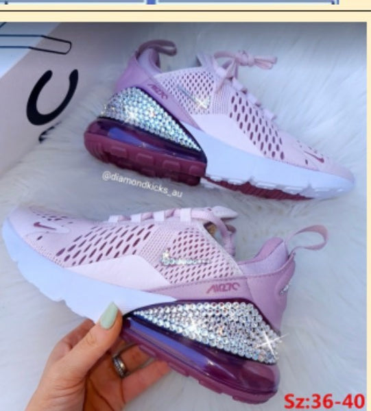 rhinestone sneakers  pink n