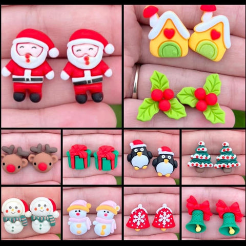 Christmas resin stud earrings