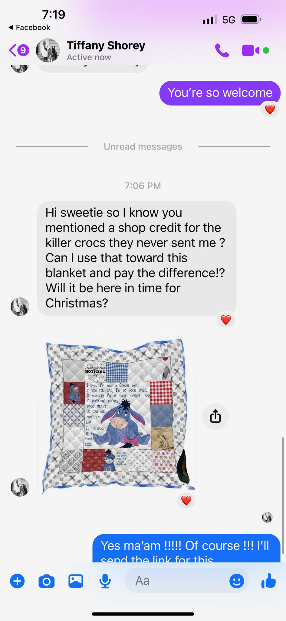 Blankets in messages Shorey