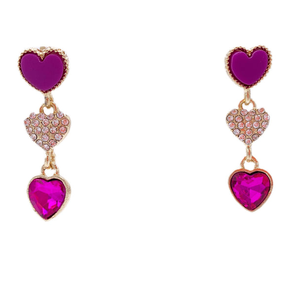 Crystal Heart Dangle Earrings