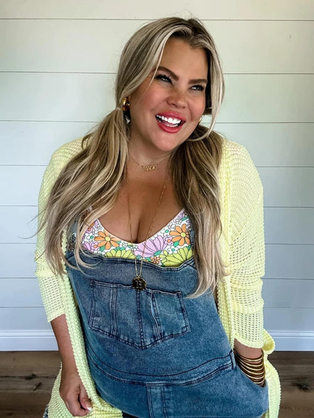 Denim overall dress