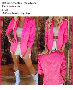 Cheetah pink blazer