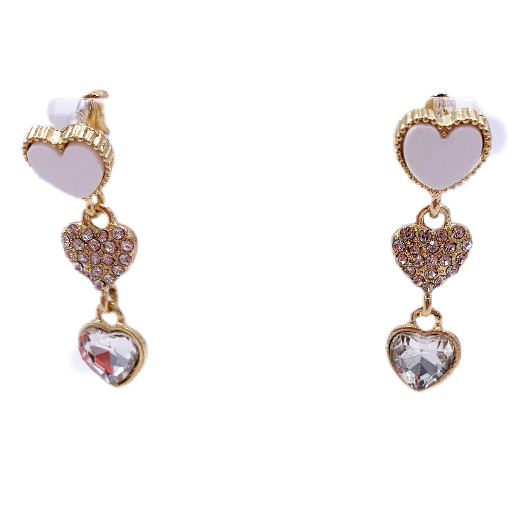 Crystal Heart Dangle Earrings