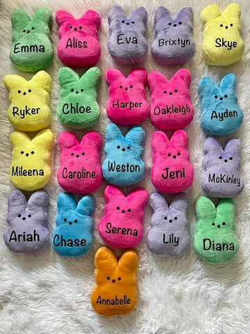 Stuffed animal, peeps customizable name