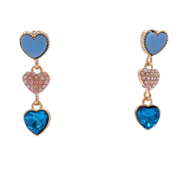 Crystal Heart Dangle Earrings