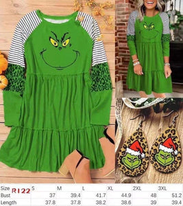 Christmas grinch dress set