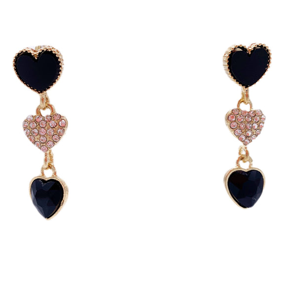 Crystal Heart Dangle Earrings