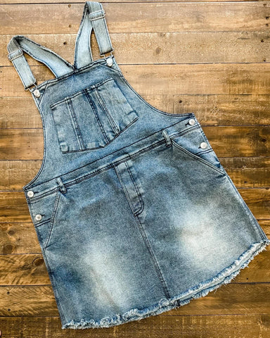 Denim overall dress