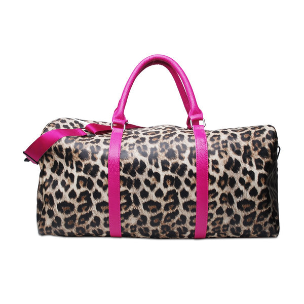 READY TO SHIP * Leopard and Hot Pink Glam Duffel Travel Bag