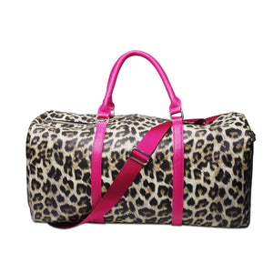 READY TO SHIP * Leopard and Hot Pink Glam Duffel Travel Bag