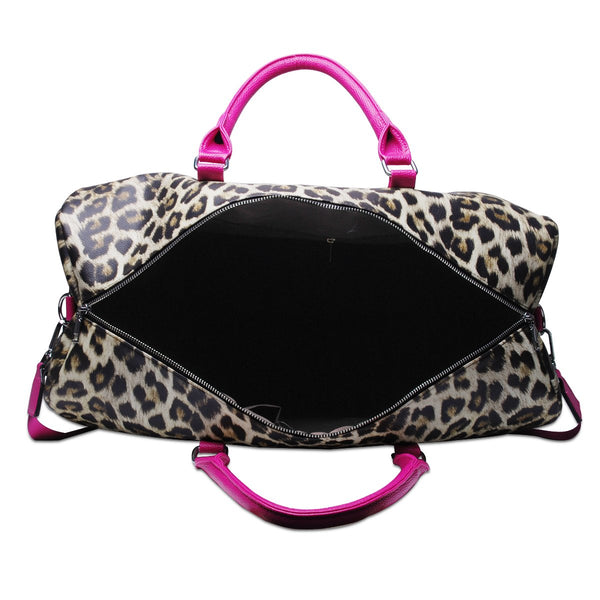 READY TO SHIP * Leopard and Hot Pink Glam Duffel Travel Bag