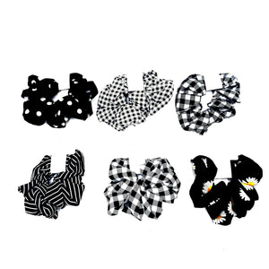 Black Pattern Scrunchie