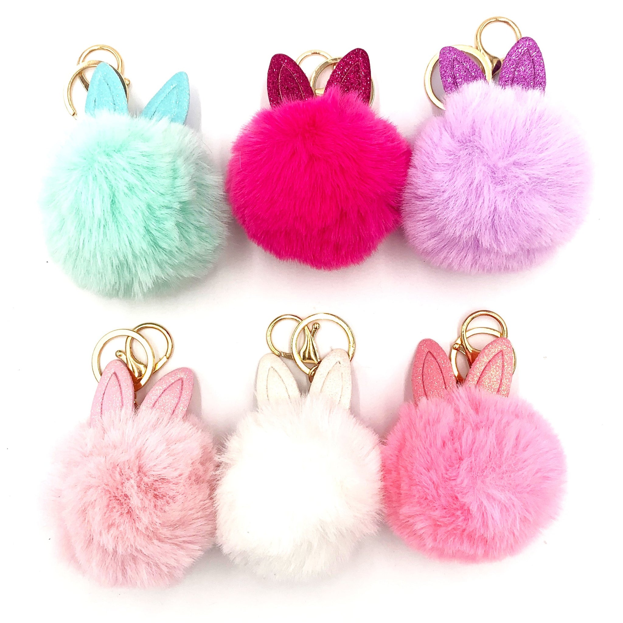 Bunny Ear Pom Keychain