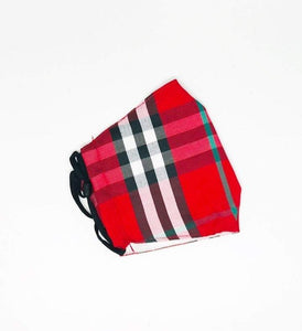 Red plaid face cover