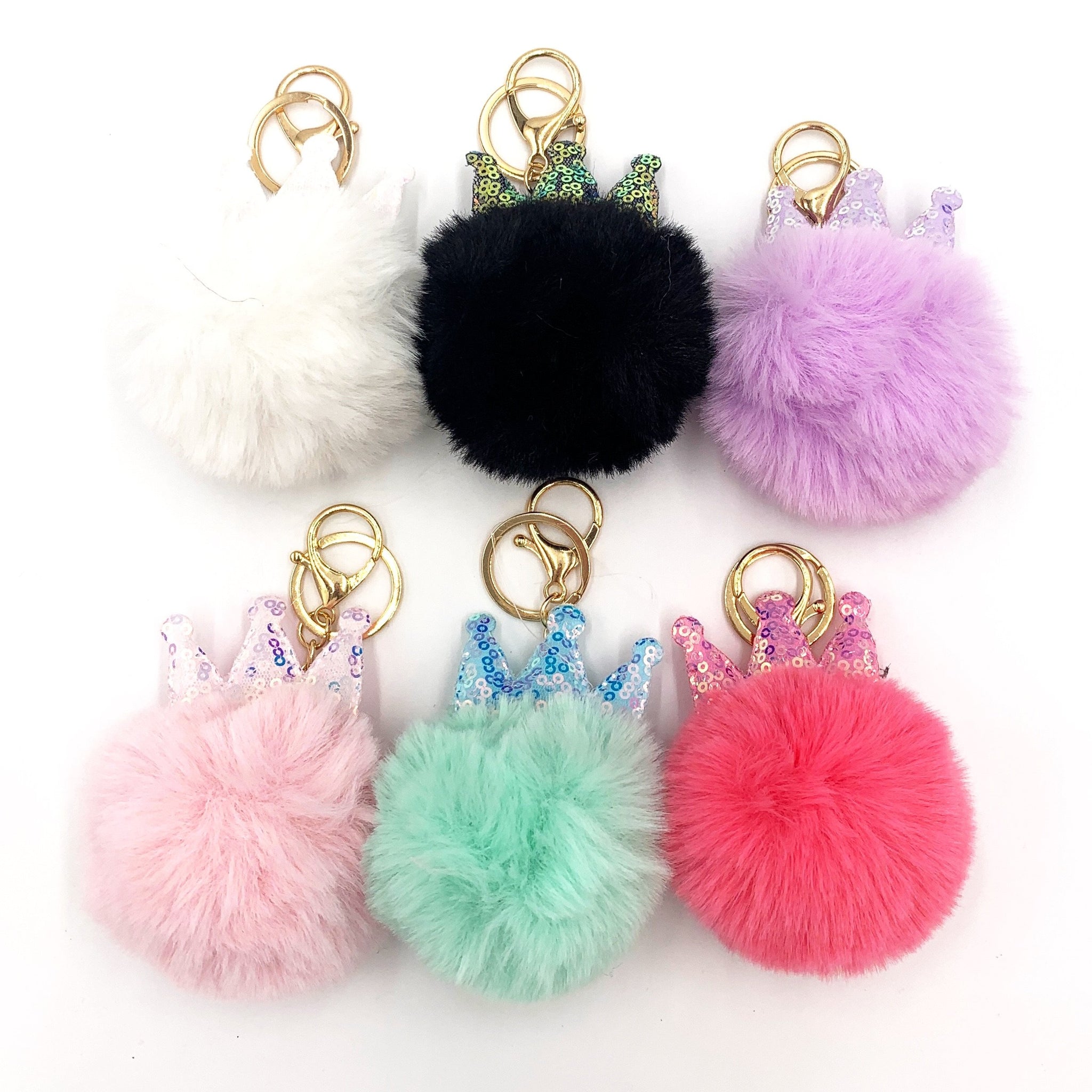 Crown Pom Keychain