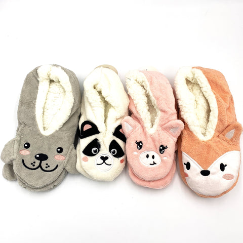 Cute Sherpa Animal Slippers