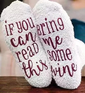 Fuzzy wine socks