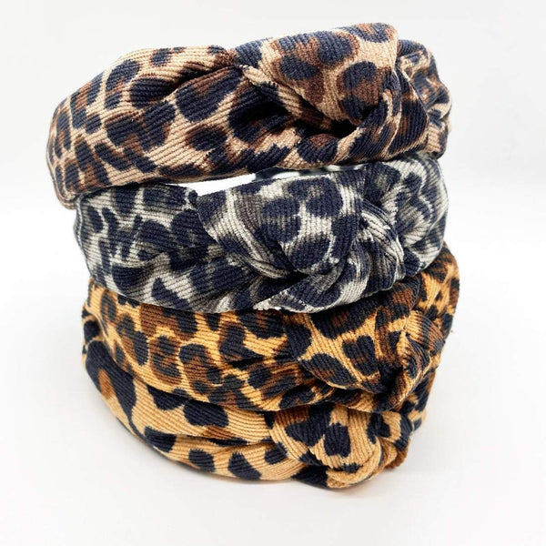 Leopard Corduroy headband